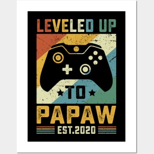 Vintage Leveled Up To Papaw Est.2020 Posters and Art